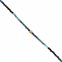 18K Yellow Gold Blue Ombre Bead Bracelet