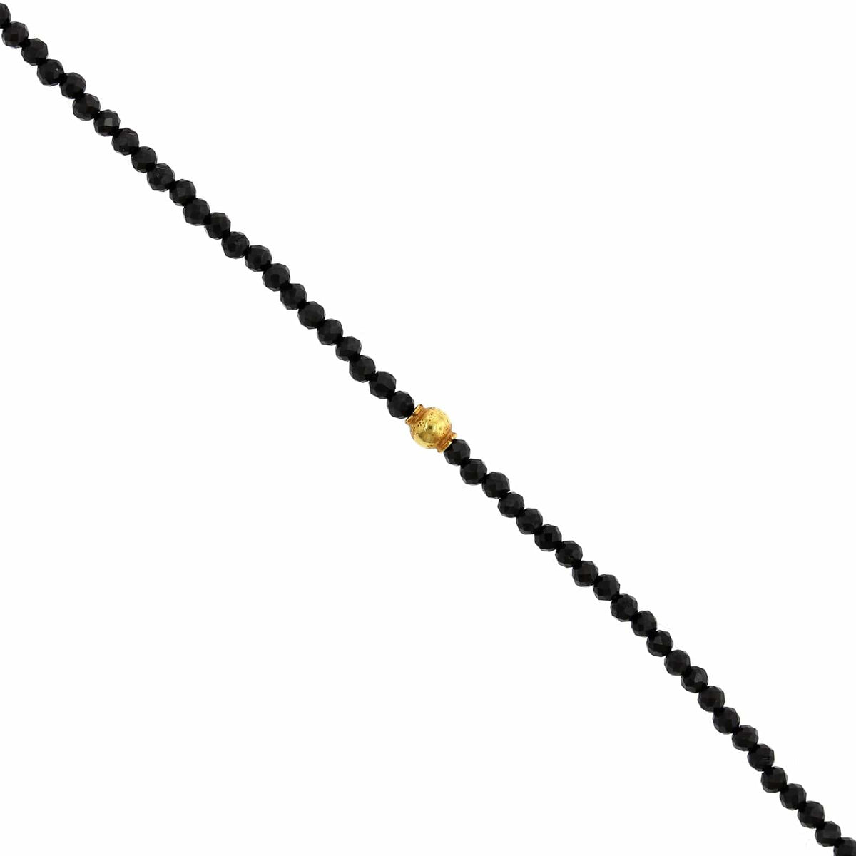 18K Yellow Gold Black Spinel Bead Bracelet