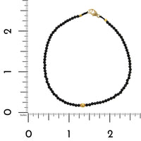 18K Yellow Gold Black Spinel Bead Bracelet