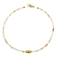 18K Yellow Gold Zircon Bead Bracelet
