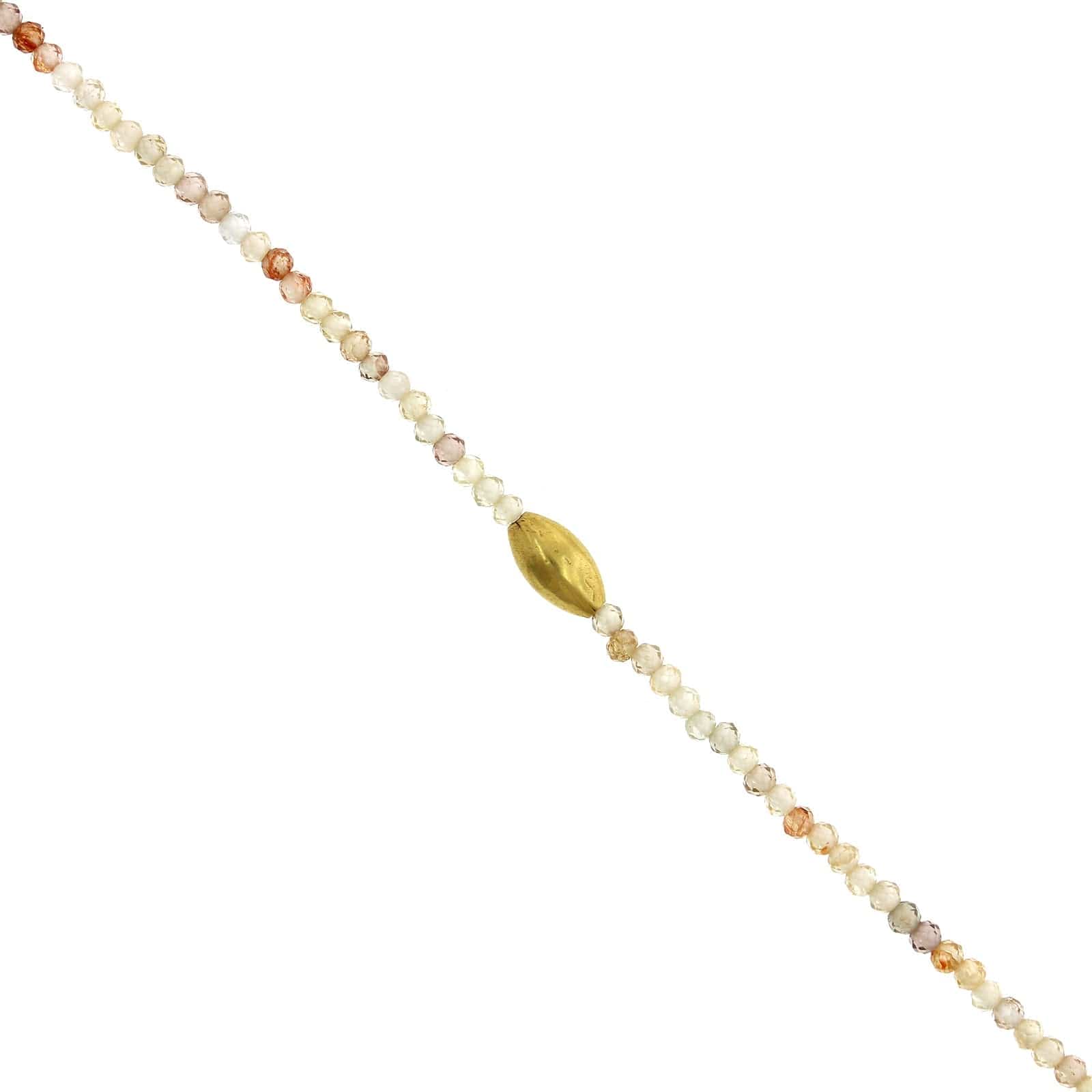 18K Yellow Gold Zircon Bead Bracelet