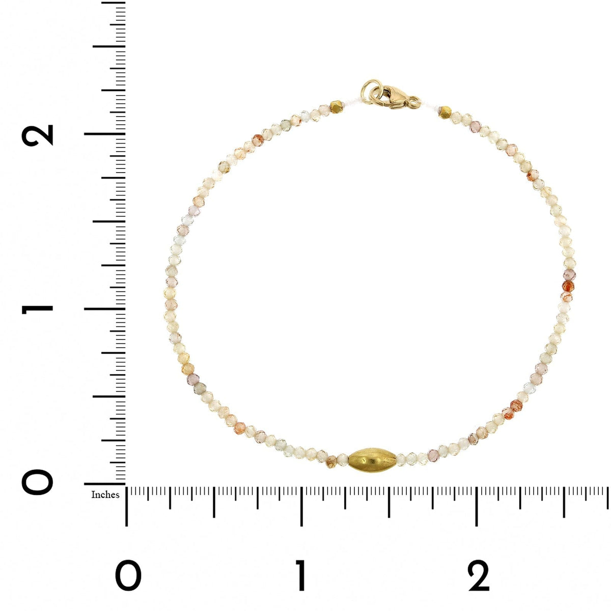18K Yellow Gold Zircon Bead Bracelet