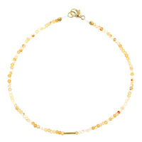18K Yellow Gold Ombre Carnelian Bead Bracelet