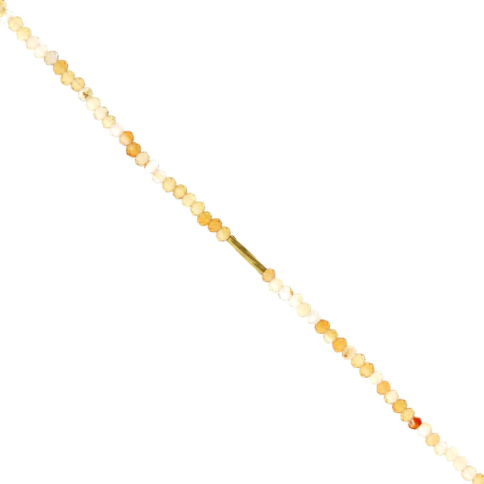 18K Yellow Gold Ombre Carnelian Bead Bracelet