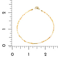 18K Yellow Gold Ombre Carnelian Bead Bracelet