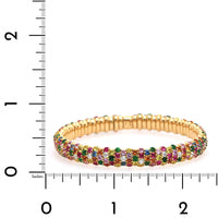 Zydo 18K Yellow Gold Diamond & Gemstone Stretch Bracelet