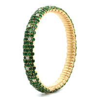 Zydo 18K Yellow Gold Diamond & Tsavorite Stretch Bracelet