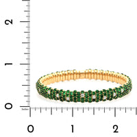 Zydo 18K Yellow Gold Diamond & Tsavorite Stretch Bracelet