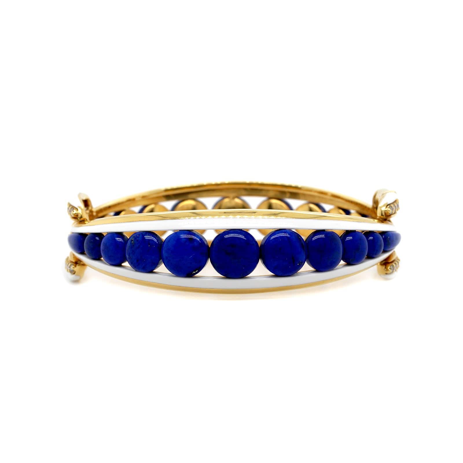 Etho Maria 18K Yellow Gold Brown Diamond and White Ceramic Bracelet