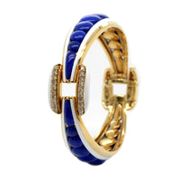Etho Maria 18K Yellow Gold Brown Diamond and White Ceramic Bracelet