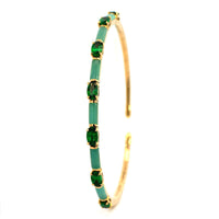 Etho Maria 18K Yellow Gold Chrysoprase and Tsavorite Cuff Bracelet