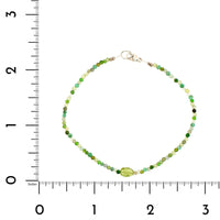 Sterling Silver Multi Gem & Peridot Beaded Bracelet