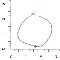 Sterling Silver Iolite and Pearl Beaded Bracelet