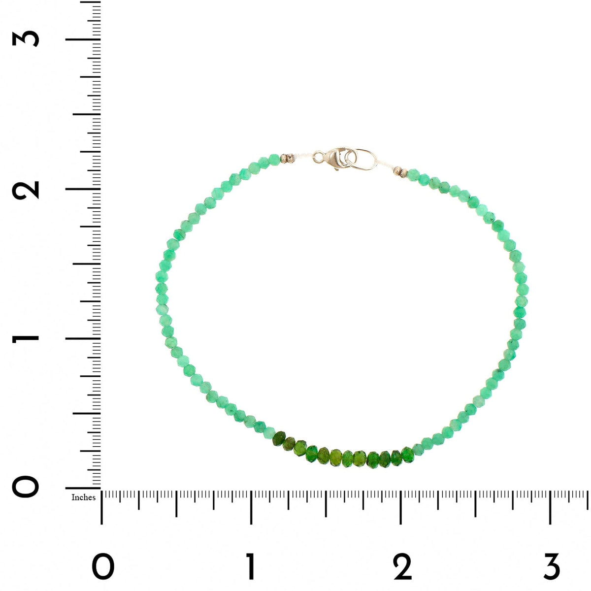 Sterling Silver Emerald and Green Tourmaline Beaded Bracelet