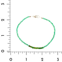 Sterling Silver Emerald and Green Tourmaline Beaded Bracelet