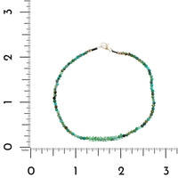 Sterling Silver Emerald and Turquoise Beaded Bracelet
