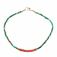 Sterling Silver Sapphire and Turquoise Beaded Bracelet