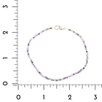 Sterling Silver Multi Gem Purple Beaded Bracelet