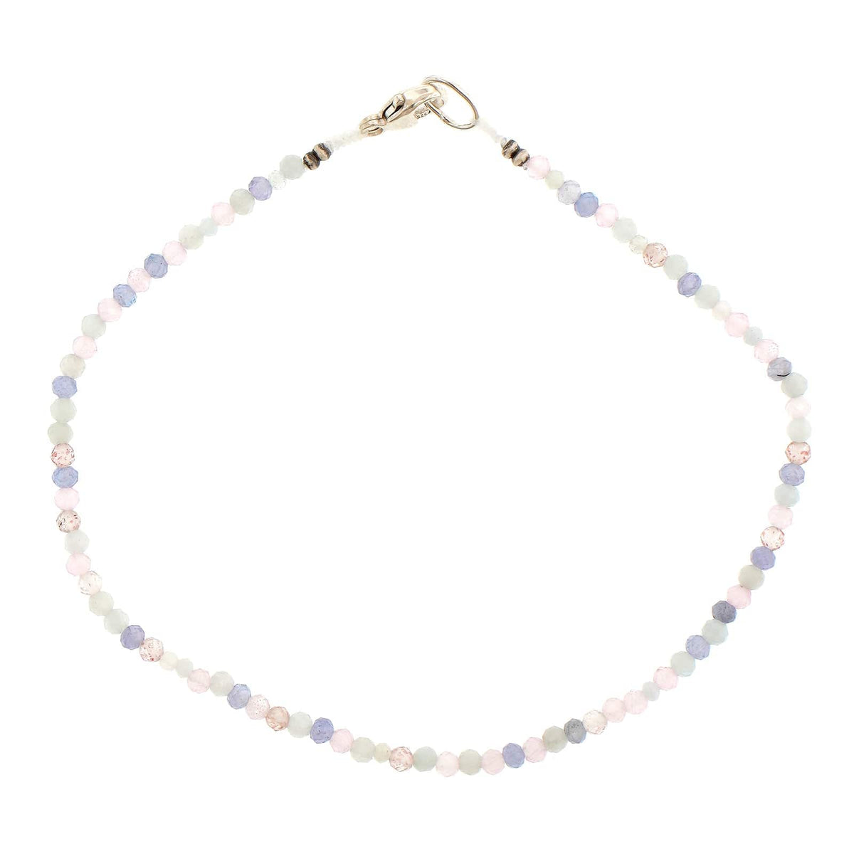 Sterling Silver Multi Gem Beaded Bracelet