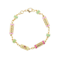Emily P. Wheeler 18K Yellow Gold Multi Gemstone Groove Chain Bracelet