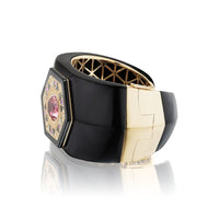 Harwell Godfrey 18K Yellow Gold Knife Edge Multi Stone Onyx Cuff