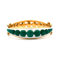 Etho Maria 18K Yellow Gold Brown Diamond and Malachite Ball Bead Bracelet