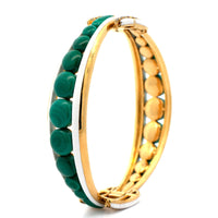 Etho Maria 18K Yellow Gold Brown Diamond and Malachite Ball Bead Bracelet