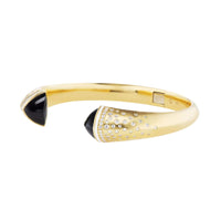 Emily P. Wheeler 18K Yellow Gold Black Onyx and Scattered Diamond Cuff Bracelet
