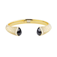 Emily P. Wheeler 18K Yellow Gold Black Onyx and Scattered Diamond Cuff Bracelet