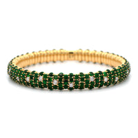 Zydo 18K Yellow Gold Diamond and Tsavorite Stretch Bracelet