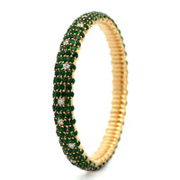 Zydo 18K Yellow Gold Diamond and Tsavorite Stretch Bracelet