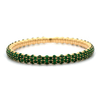 Zydo 18K Yellow Gold Slim Domed Tsavorite Stretch Bracelet