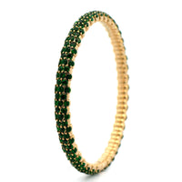 Zydo 18K Yellow Gold Slim Domed Tsavorite Stretch Bracelet