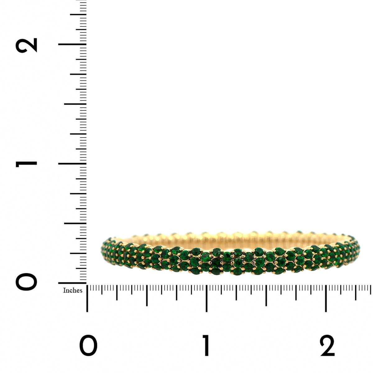Zydo 18K Yellow Gold Slim Domed Tsavorite Stretch Bracelet