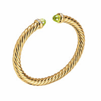 Cablespira® Flex Bracelet 18K Yellow Gold with Peridot and Diamonds, 6mm