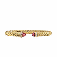 Cablespira® Flex Bracelet 18K Yellow Gold with Rhodolite Garnet and Diamonds, 6mm