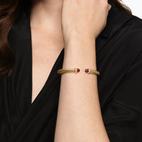 Cablespira® Flex Bracelet 18K Yellow Gold with Rhodolite Garnet and Diamonds, 6mm