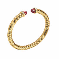 Cablespira® Flex Bracelet 18K Yellow Gold with Rhodolite Garnet and Diamonds, 6mm