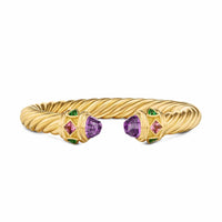 Renaissance® Cablespira® Bracelet in 18K Yellow Gold with Amethyst, Pink Tourmaline and Tsavorite, 9mm