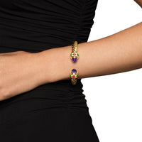 Renaissance® Cablespira® Bracelet in 18K Yellow Gold with Amethyst, Pink Tourmaline and Tsavorite, 9mm