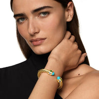Renaissance® Cablespira® Bracelet in 18K Yellow Gold with Turquoise, Tsavorite and Tanzanite, 9mm