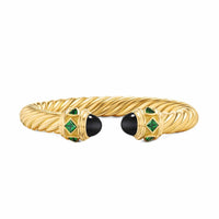 Renaissance® Cablespira® Bracelet in 18K Yellow Gold with Black Onyx and Tsavorite, 9mm