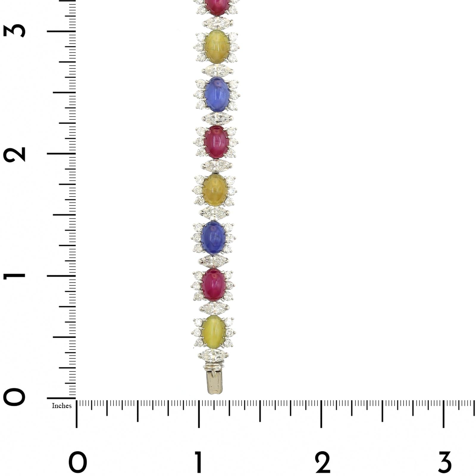 Eclat Jewels Platinum Multi Gemstone and Diamond Halo Bracelet