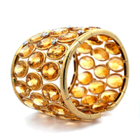 Eclat Jewels 18K Yellow Gold Diamond and Citrine Cuff Bracelet