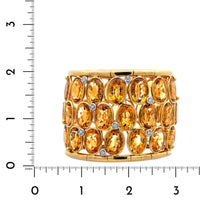 Eclat Jewels 18K Yellow Gold Diamond and Citrine Cuff Bracelet