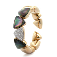 Vhernier 18K White Gold Diamond and Rock Crystal Freccia Bracelet