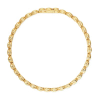 Bezel Set Tennis Bracelet 18K Yellow Gold with Peridot, 4.7mm