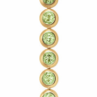 Bezel Set Tennis Bracelet 18K Yellow Gold with Peridot, 4.7mm