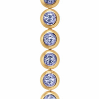 Bezel Set Tennis Bracelet 18K Yellow Gold with Tanzanite, 4.7mm