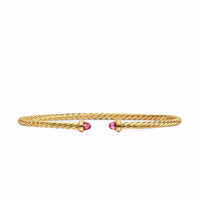 Micro Cablespira® Flex Bracelet 18K Yellow Gold with Pink Tourmalines, 2.6mm